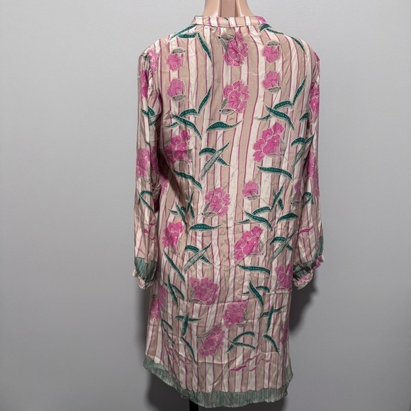 Natalie Martin Isobel Dress Chamomile Rose 100% Silk Pink Green - Picture 5 of 9